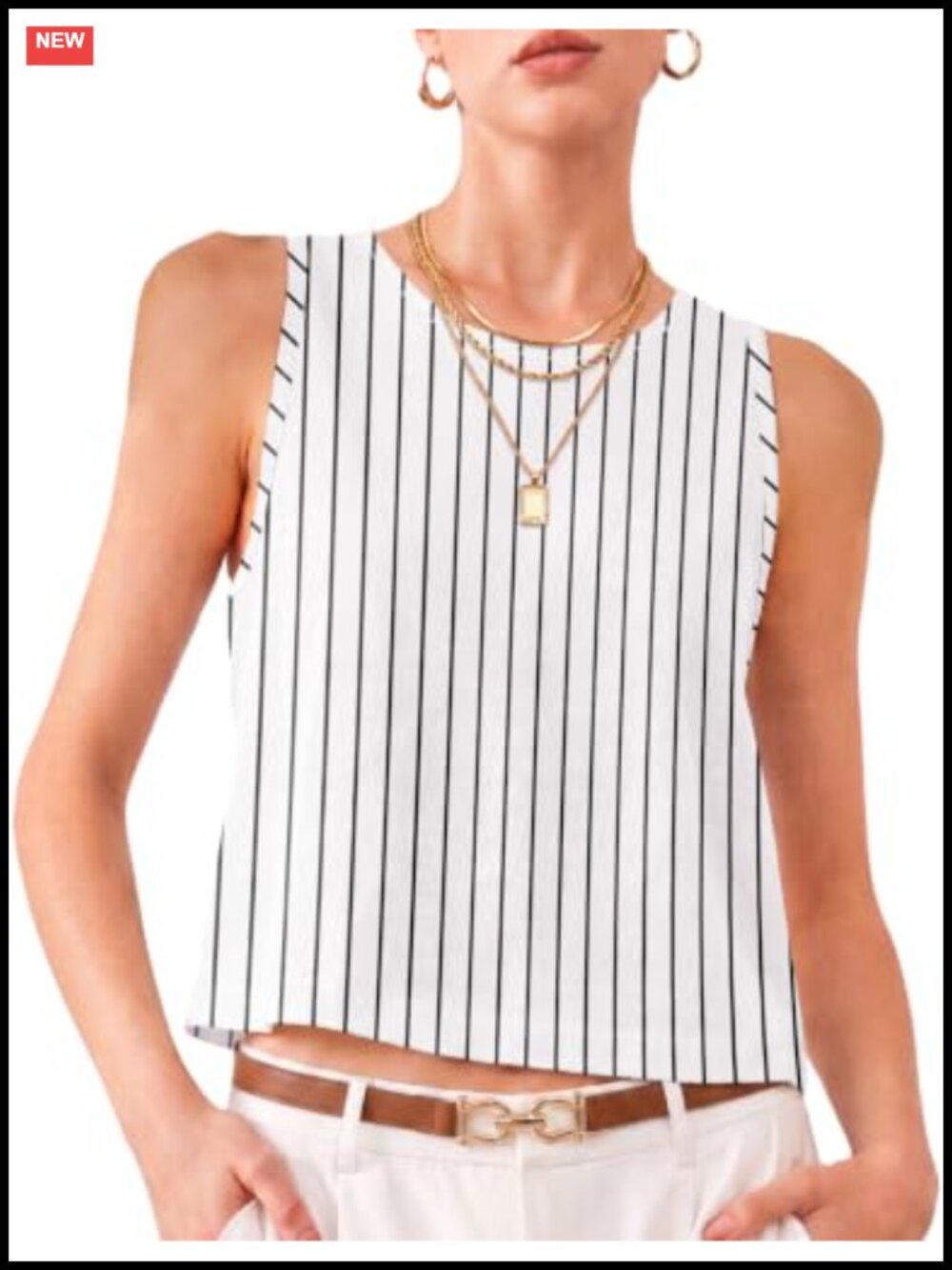 Linen Crop Tank Top Sleeveless Crew Neck Button Down Beach Blouse Women